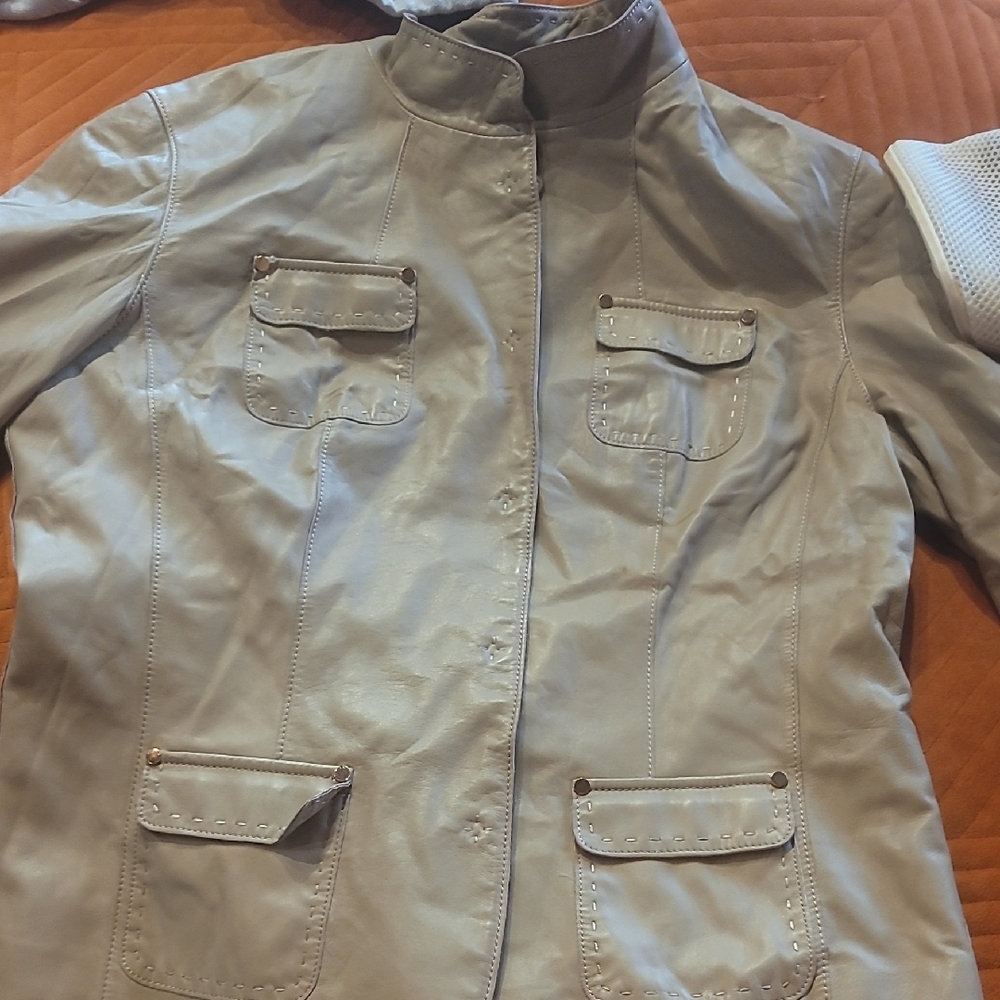Leather Women's Gray Jacket